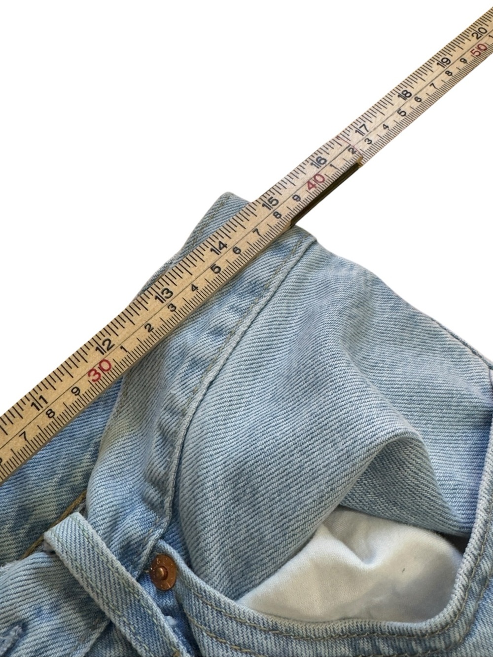 Levis Premium 501 Big E Cropped Jeans Womens 30 Light Wash Straight Leg Denim - Picture 13 of 15